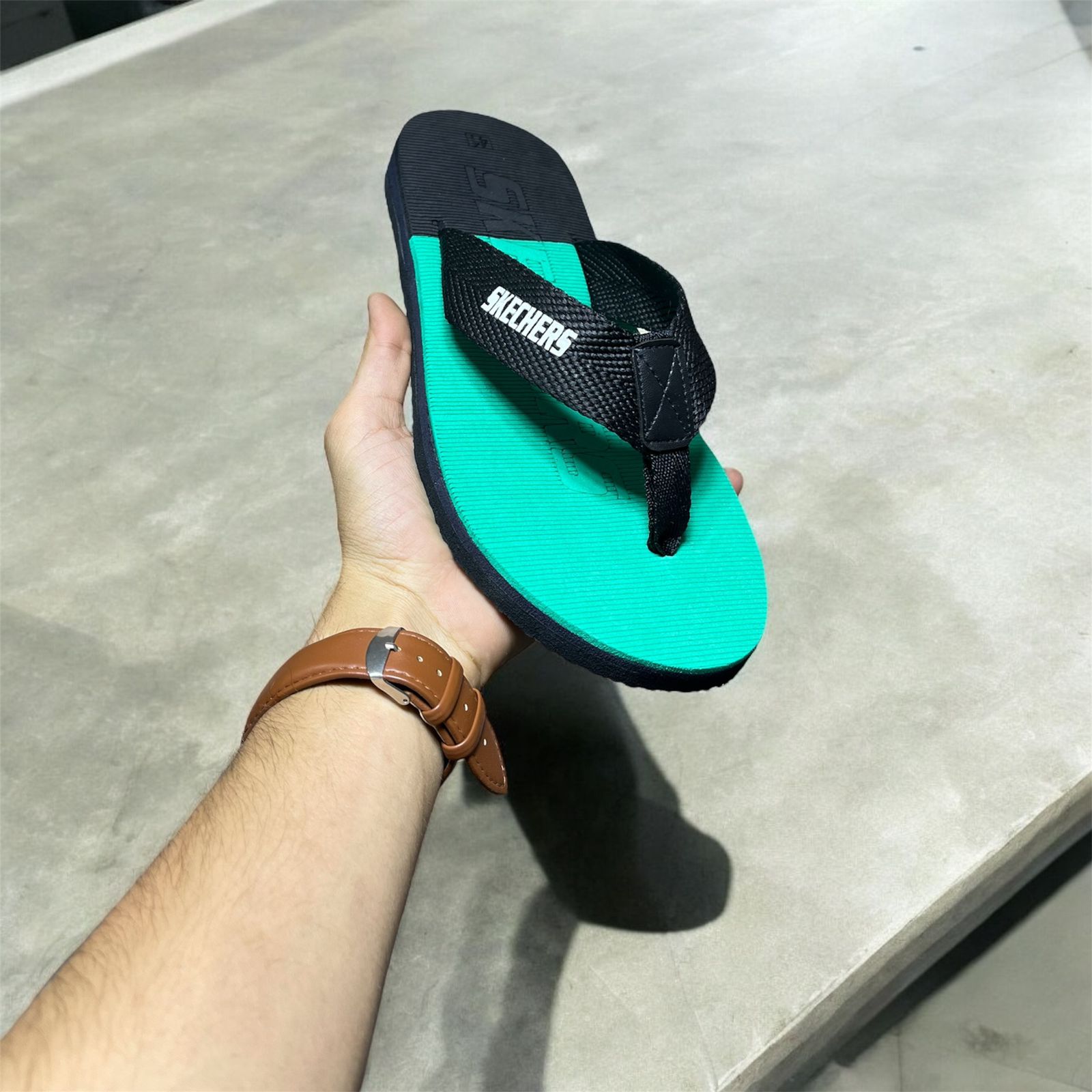 Blue Skechers  Flip Flop Slides