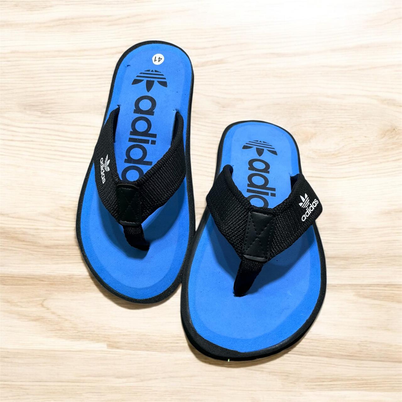 Blue Adidas Flip Flop Slides