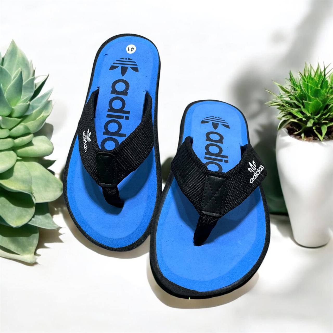 Blue Adidas Flip Flop Slides